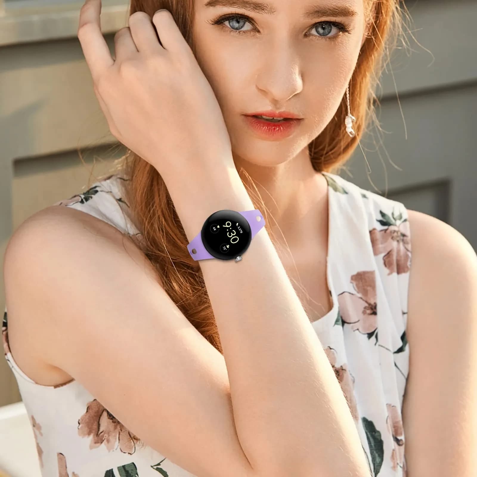 Eiavike Slim Silicone Watch Band for Google Pixel Watch 4/3/2/1 (41mm) - Lavender, 22mm | Breathable & Adjustable Sport Strap - view 5