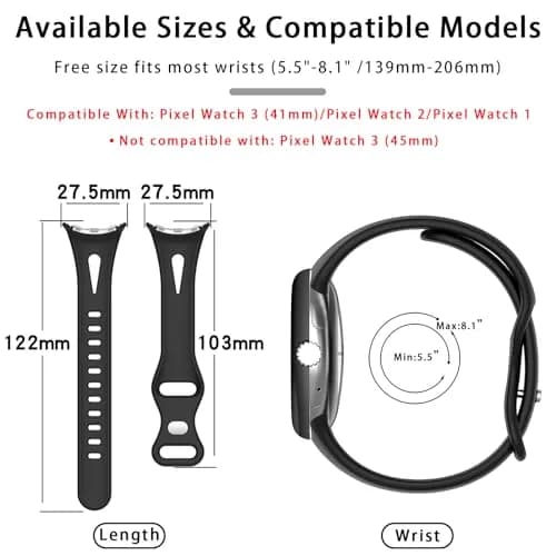 Eiavike Slim Silicone Watch Band for Google Pixel Watch 4/3/2/1 (41mm) - Lavender, 22mm | Breathable & Adjustable Sport Strap thumbnail 3