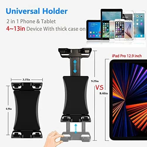 Peastrex Portable Electronic Device Mount for Exercise Bikes | Durable Nylon & Glass Fiber, 4-13" Compatibility, 220g thumbnail 7