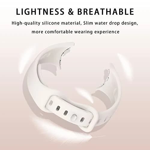 Eiavike Slim Silicone Watch Band for Google Pixel Watch 4/3/2/1 (41mm) - Starlight, 22mm | Breathable Sport Strap thumbnail 4