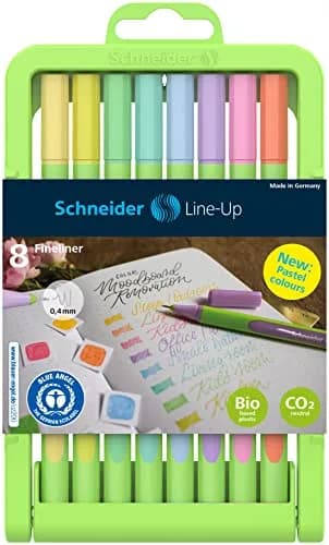 Schneider Line-Up Pastel Fineliner 0.4 mm Fiber Tip | Eco-Friendly, Assorted Pastel Colors thumbnail 1