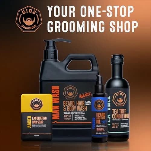 GIBS 3 in 1 Man Wash Body Wash 3.25oz | Beard, Hair & Body Moisturizing & Cleansing thumbnail 6
