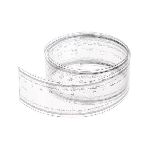 HARFINGTON Film Flexible Ruler 70cm 0.1mm Scale with R Angle & Width Lines PET Plastic Folding Straight Ruler Calibration Soft Ruler Measuring Tool for Factory, Transparent thumbnail 1