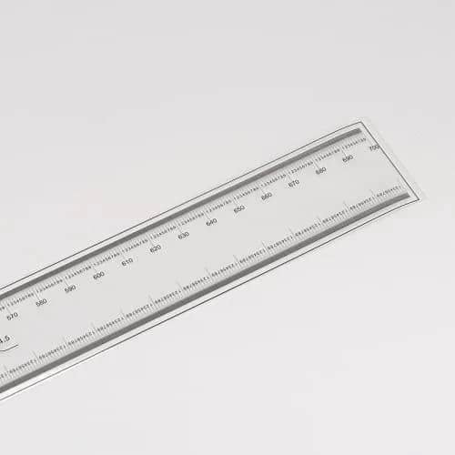 HARFINGTON Film Flexible Ruler 70cm 0.1mm Scale with R Angle & Width Lines PET Plastic Folding Straight Ruler Calibration Soft Ruler Measuring Tool for Factory, Transparent thumbnail 3