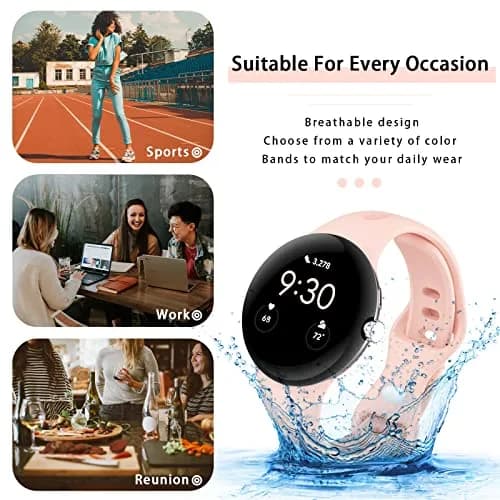 Eiavike Slim Bands Compatible with Google Pixel Watch 4 3 (41mm)/Pixel Watch 2 1 | Breathable Silicone Sport Strap thumbnail 6