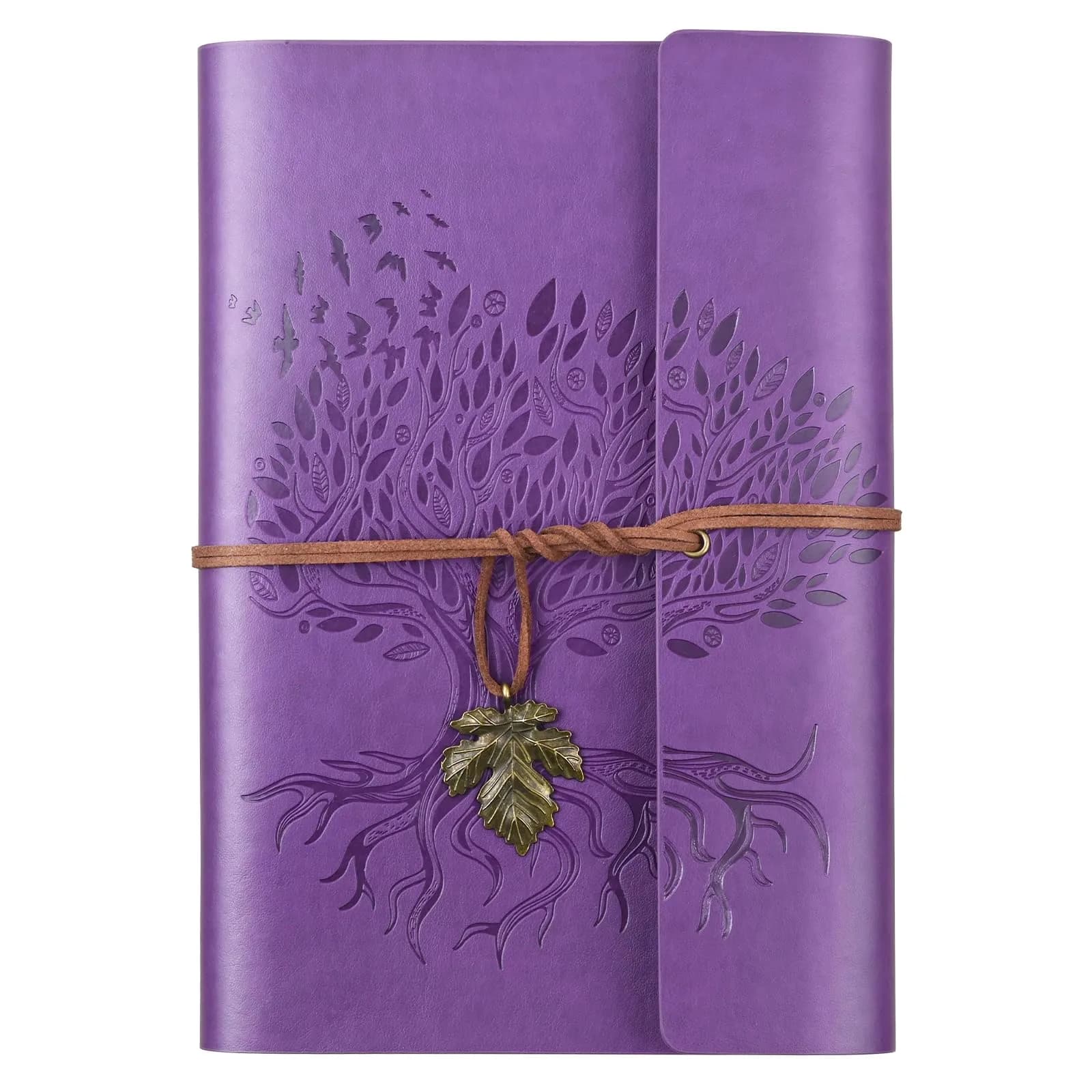 Billtigif Leather Journal Notebook, Refillable Vintage 6.5"x9.2" | Premium A5 Notebook for Writing — Purple