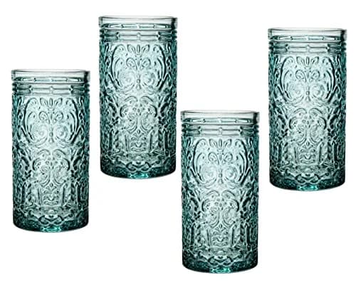 Godinger Jax Seafoam Highball Glasses (355ml / 12oz), Set of 4 | Elegant Glassware for Cocktails & Beverages thumbnail 1