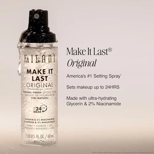 Milani Make It Last Original Natural Finish Setting Spray + Primer 2 Fl Oz (60ml) | 24-Hour Wear thumbnail 3