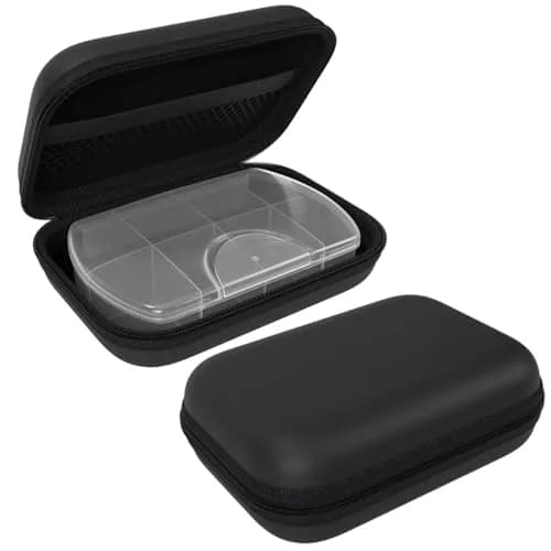 Ezy Dose Hard Sided Pill Organizer, Pocket Pharmacy Medicine Case, Black | 8 Compartments, BPA-Free, Travel-Friendly thumbnail 1