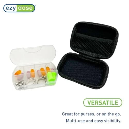 Ezy Dose Hard Sided Pill Organizer, Pocket Pharmacy Medicine Case, Black | 8 Compartments, BPA-Free, Travel-Friendly thumbnail 5