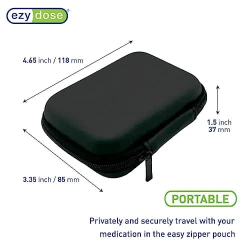 Ezy Dose Hard Sided Pill Organizer, Pocket Pharmacy Medicine Case, Black | 8 Compartments, BPA-Free, Travel-Friendly thumbnail 3