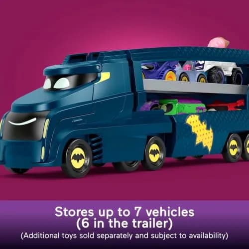 Fisher-Price Batwheels Bat-Big Rig Toy Hauler & Car | 1:55 Scale Diecast Vehicle, Ages 3+ thumbnail 6