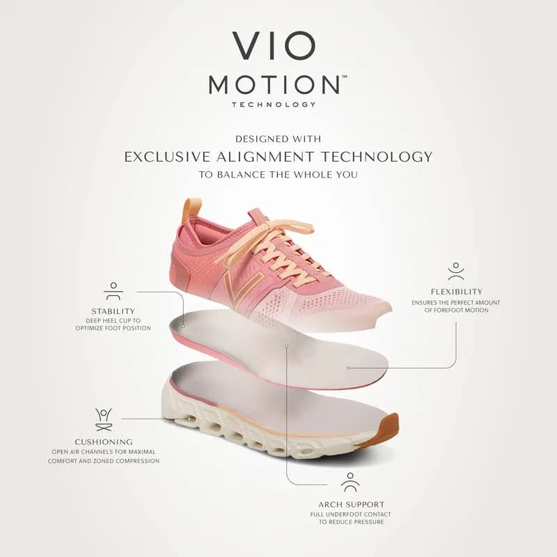 Vionic Women's Captivate Oxford Walking Shoes Smoked Salmon Knit 1.87" Heel | APMA Recommended Arch Support thumbnail 7