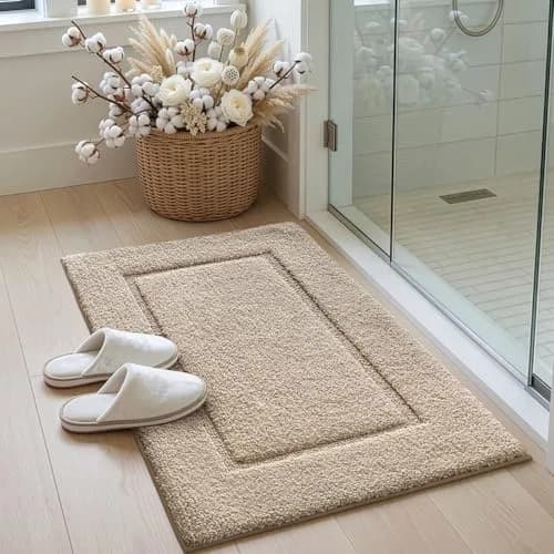 DEXI Plush Microfiber Bath Mat 91cm x 61cm (36"x24") | Soft Absorbent Non-Slip Bathroom Rug for India thumbnail 4