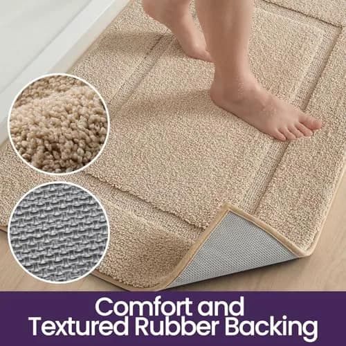 DEXI Plush Microfiber Bath Mat 91cm x 61cm (36"x24") | Soft Absorbent Non-Slip Bathroom Rug for India thumbnail 6