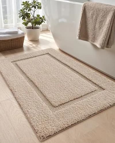 DEXI Plush Microfiber Bath Mat 91cm x 61cm (36"x24") | Soft Absorbent Non-Slip Bathroom Rug for India thumbnail 8