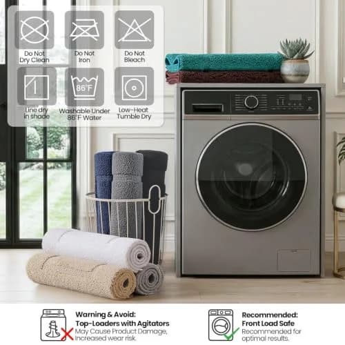 DEXI Grey Microfiber Bath Mat 61cm x 41cm (24"x16") | Soft, Absorbent, Non-Slip Bathroom Rug thumbnail 9