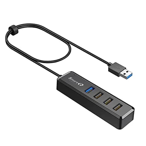 SmartQ 4-Port USB Hub - 1 USB 3.0 + 3 USB 2.0 Ports for MacBook, Mac Pro, Mac mini, iMac, Surface Pro, XPS, PC, Flash Drive, Mobile HDD, Laptop Extension Cable | Compact & Portable thumbnail 1