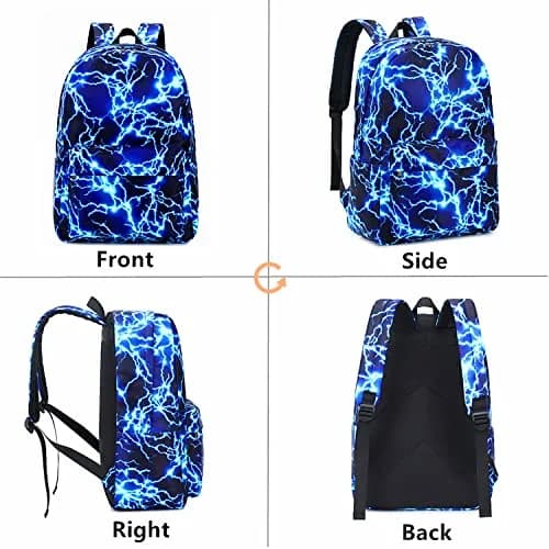 mezhsa Lightning Blue Backpack 17 Inches | Waterproof Lightweight School Bag for Kids thumbnail 5