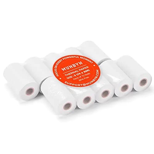 MUNBYN 2 1/4" x 50ft Thermal Paper Rolls (10 Rolls, 58mm) | BPA-Free, Smooth Print for POS Printers thumbnail 1