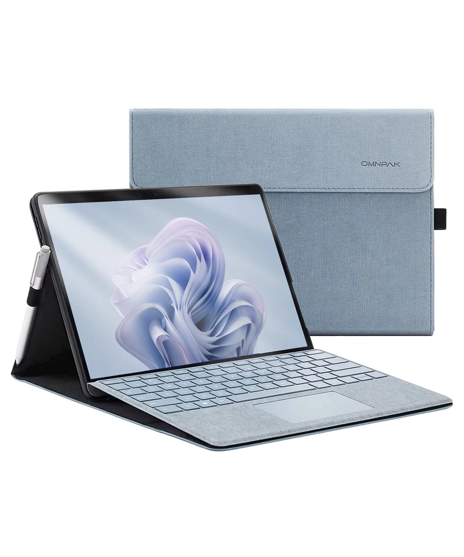 Omnpak Light Blue Case for 13-inch Surface Pro 11/10/9 with Multi-Angle Stand - main product image