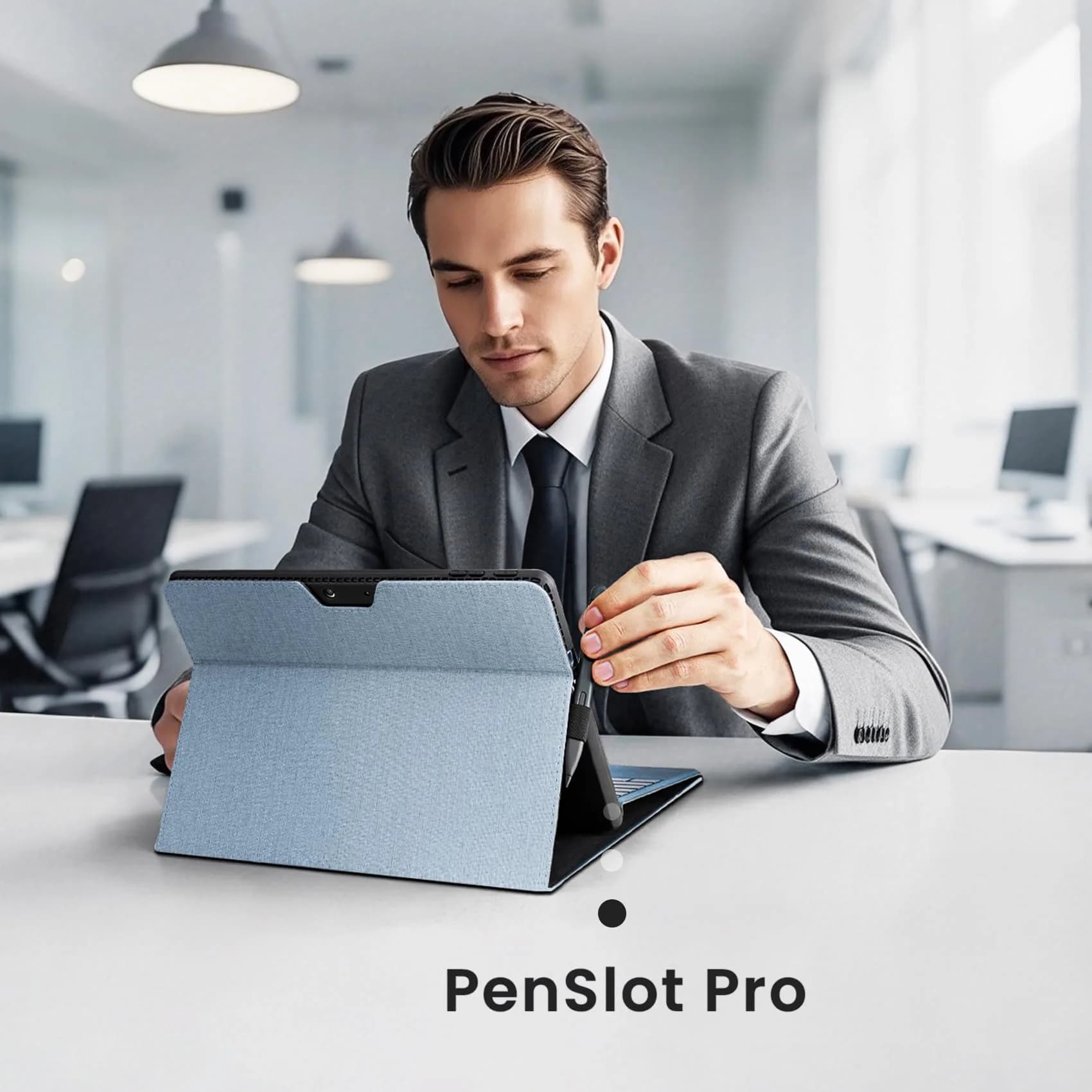 Omnpak Light Blue Case for 13-inch Surface Pro 11/10/9 with Multi-Angle Stand - view 3