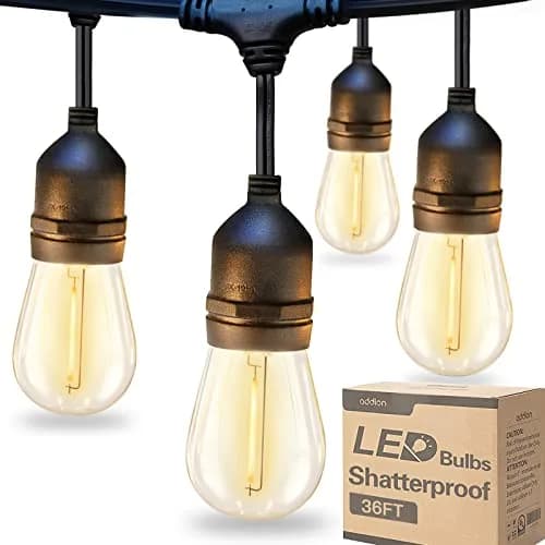 addlon LED Outdoor String Lights 36FT Vintage Weatherproof ETL | Shatterproof Edison Bulbs for Patio & Garden thumbnail 1