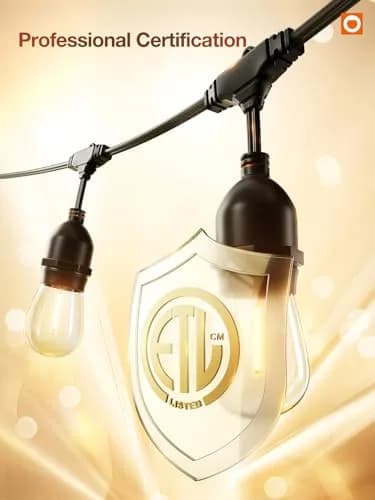 addlon LED Outdoor String Lights 36FT Vintage Weatherproof ETL | Shatterproof Edison Bulbs for Patio & Garden thumbnail 5