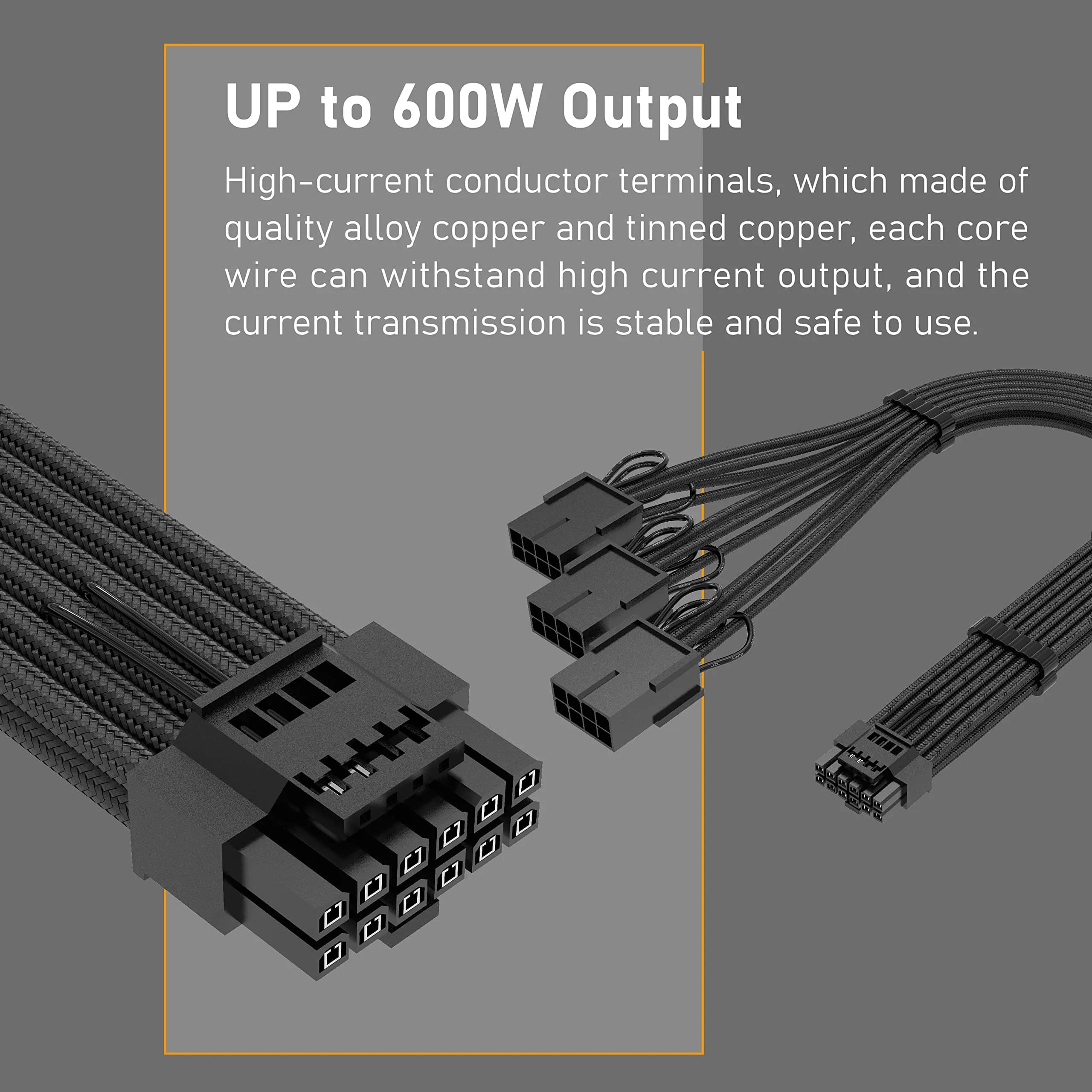 EZDIY-FAB Black 30.48 cm (1 ft) 12VHPWR PCIe 5.0 GPU Extension Cable | Stable Power for RTX 40 Series - view 4