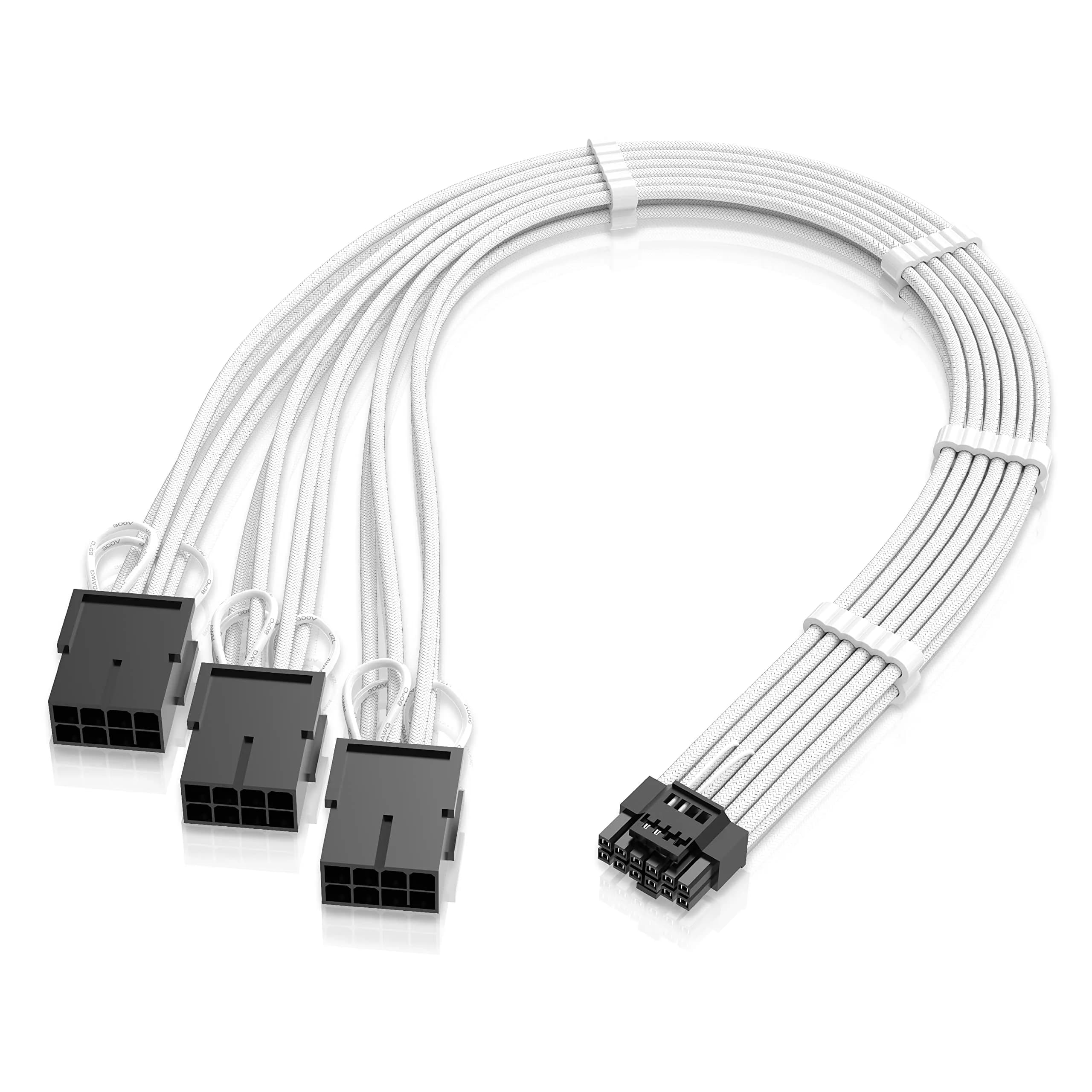 EZDIY-FAB 12VHPWR 30cm White GPU Power Extension Cable for PCIe 5.0 RTX 40 Series - main product image