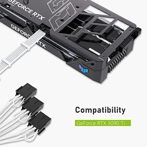 EZDIY-FAB White 16pin (12+4) 12VHPWR PCIe 5.0 Extension Cable 300mm | 600W Max Output for RTX 4080/3090Ti thumbnail 6