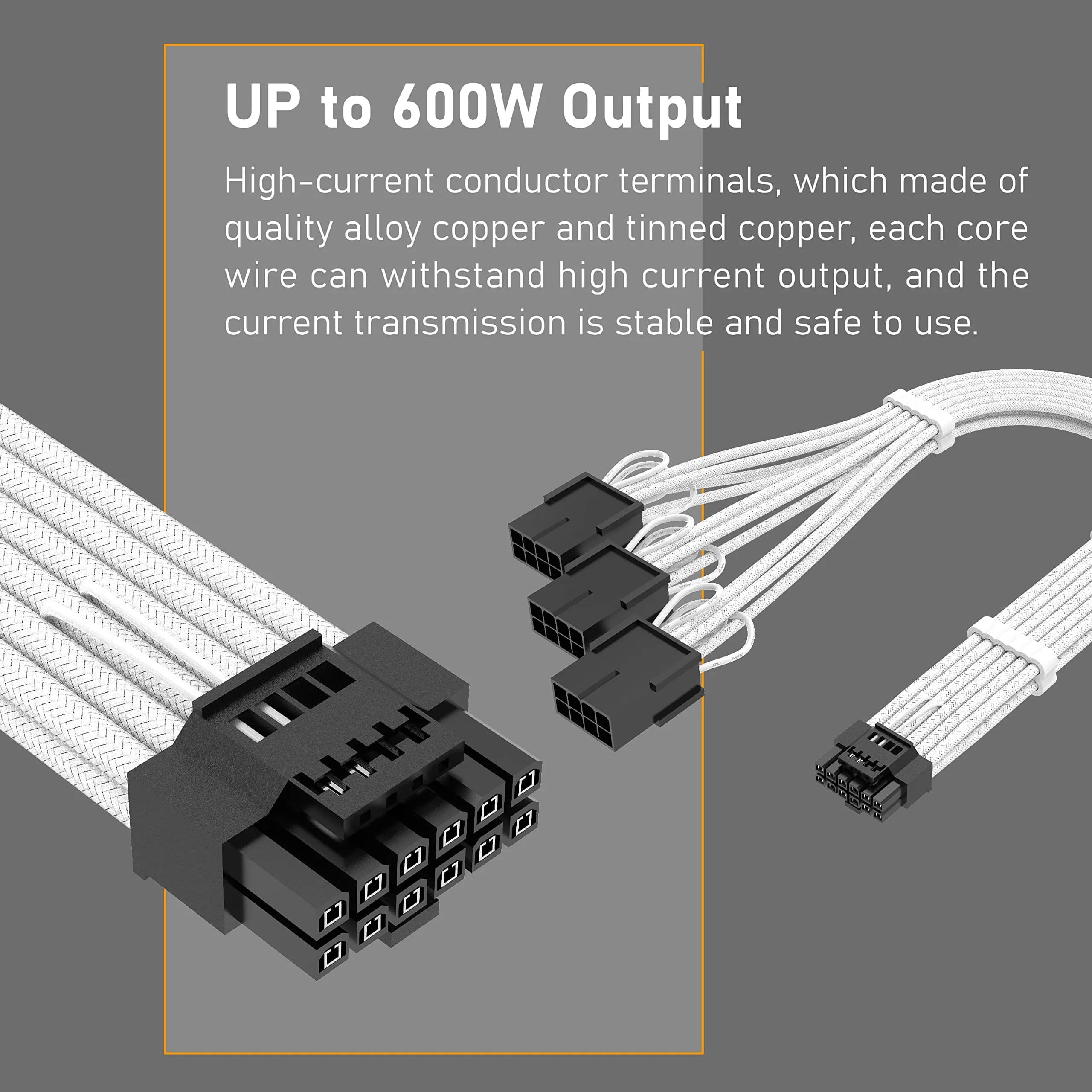 EZDIY-FAB 12VHPWR 30cm White GPU Power Extension Cable for PCIe 5.0 RTX 40 Series - view 3