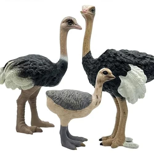 Gemini&Genius Ostrich Action Figure Toys, Jungle Animal Playset 7.6cm (3 Inch) | ASTM-Tested Non-Toxic ABS Plastic thumbnail 1
