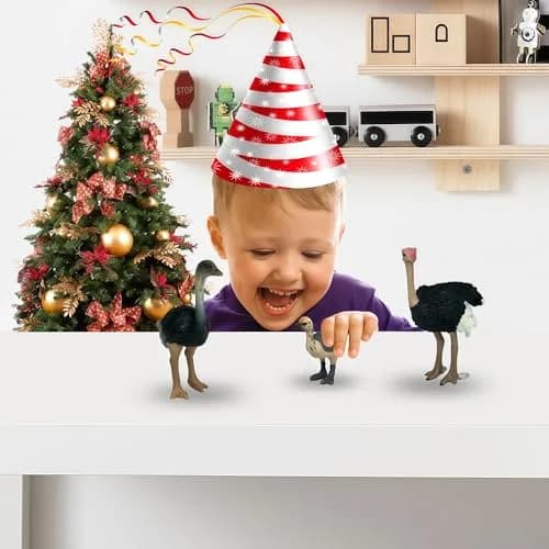 Gemini&Genius Ostrich Action Figure Toys, Jungle Animal Playset 7.6cm (3 Inch) | ASTM-Tested Non-Toxic ABS Plastic thumbnail 9