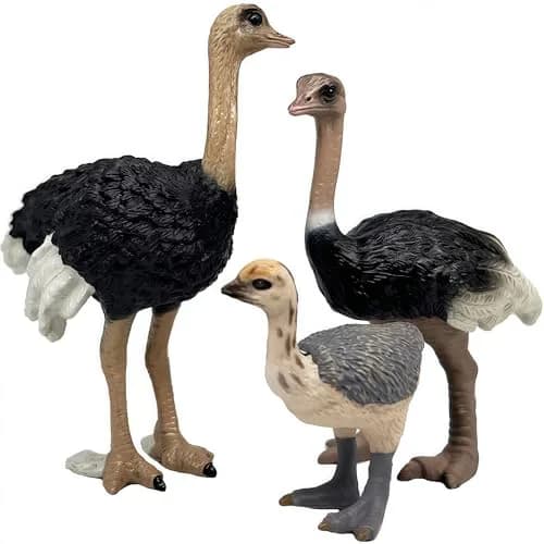 Gemini&Genius Ostrich Action Figure Toys, Jungle Animal Playset 7.6cm (3 Inch) | ASTM-Tested Non-Toxic ABS Plastic thumbnail 2