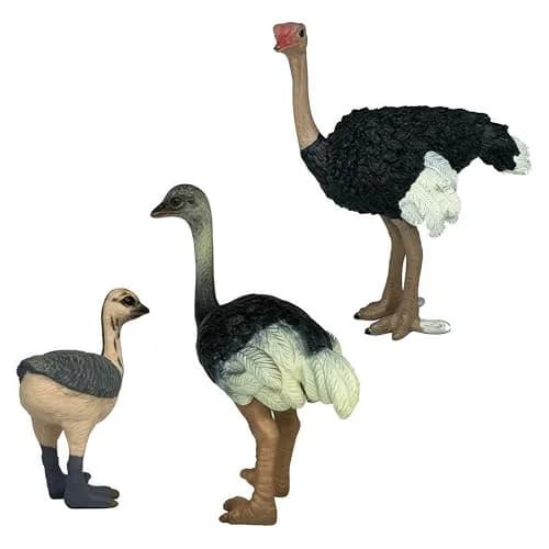 Gemini&Genius Ostrich Action Figure Toys, Jungle Animal Playset 7.6cm (3 Inch) | ASTM-Tested Non-Toxic ABS Plastic thumbnail 3
