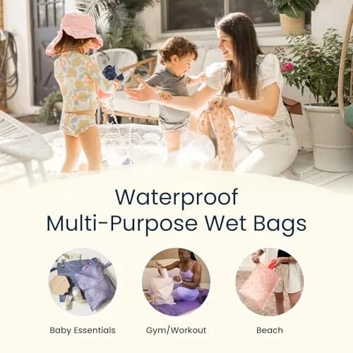 Tiny Twinkle Wet Bags 2-Pack | Waterproof Reusable Baby & Travel Wet Bags (Boho Rainbow) thumbnail 2