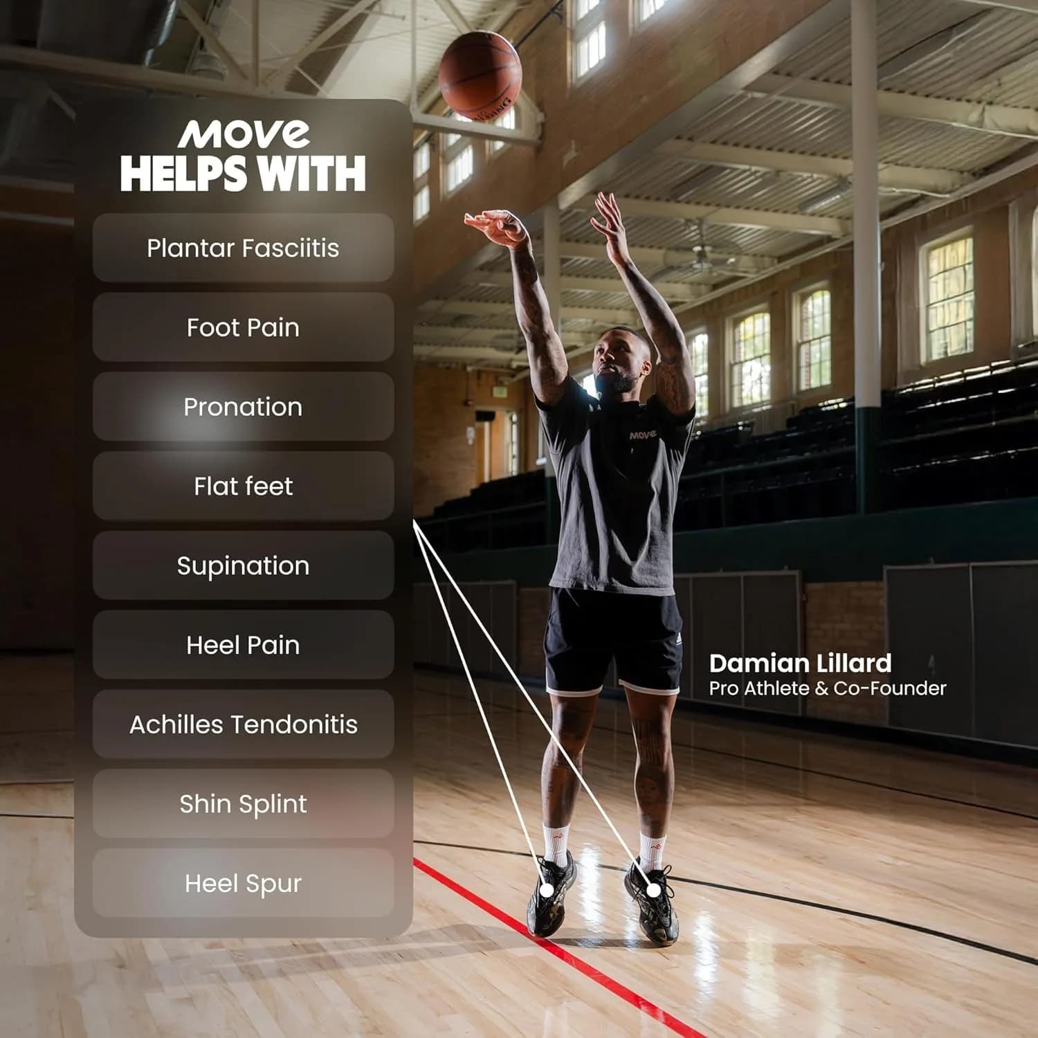 Move Game Day Pro Performance Sports Insoles M 4-4.5/WM 5.5-6 | High Arch Support for Athletes - view 3