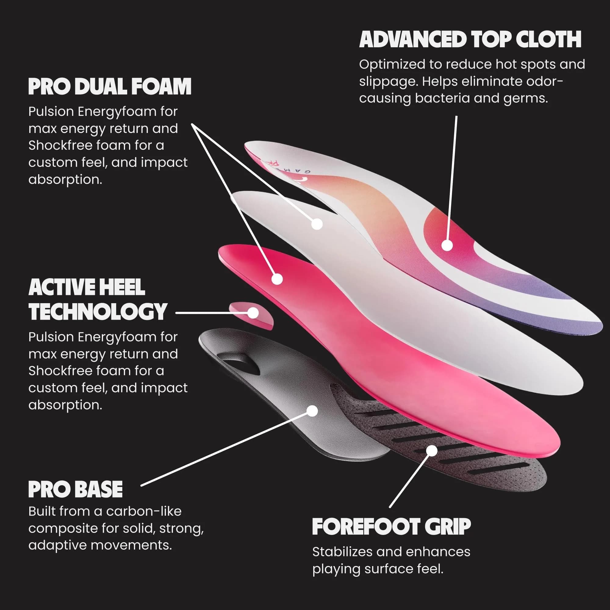Move Game Day Pro Performance Sports Insoles for Men 12-12.5 / Women 13.5-14 | High Arch Support & Shock Absorption - view 3
