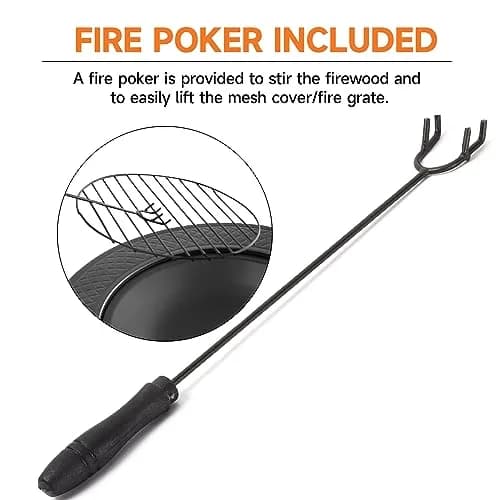 Classy Home 32-Inch Round Metal Fire Pit Table Set | Durable Alloy Steel Outdoor Heating thumbnail 6