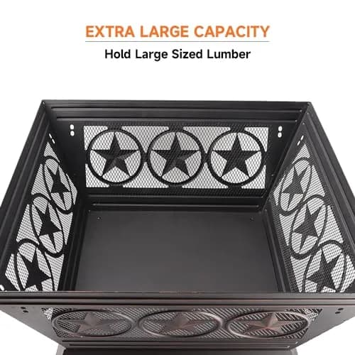 Classy Home 33-Inch Square Fire Pit | Heavy-Duty Alloy Steel Outdoor Fire Table thumbnail 4