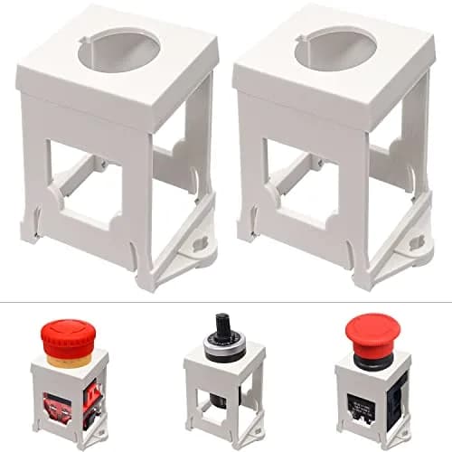 Taiss 2pcs Push Button Switch DIN Rail Mounting Bracket for Pushbuttons 22mm Diameter | Durable Plastic, Easy Install, Specially Designed for Industrial Controls thumbnail 1