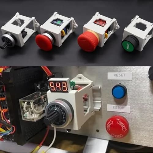 Taiss 2pcs Push Button Switch DIN Rail Mounting Bracket for Pushbuttons 22mm Diameter | Durable Plastic, Easy Install, Specially Designed for Industrial Controls thumbnail 4