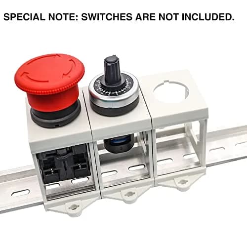 Taiss 2pcs Push Button Switch DIN Rail Mounting Bracket for Pushbuttons 22mm Diameter | Durable Plastic, Easy Install, Specially Designed for Industrial Controls thumbnail 2