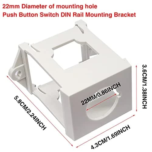 Taiss 2pcs Push Button Switch DIN Rail Mounting Bracket for Pushbuttons 22mm Diameter | Durable Plastic, Easy Install, Specially Designed for Industrial Controls thumbnail 3