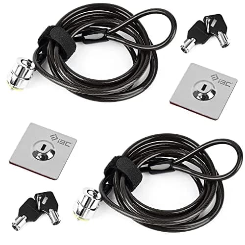 I3C Laptop Cable Lock Hardware Security Cable Lock Anti Theft, Anchor Plate & 2 Keys (2 Pack) | Cut-Resistant Carbon Steel thumbnail 1