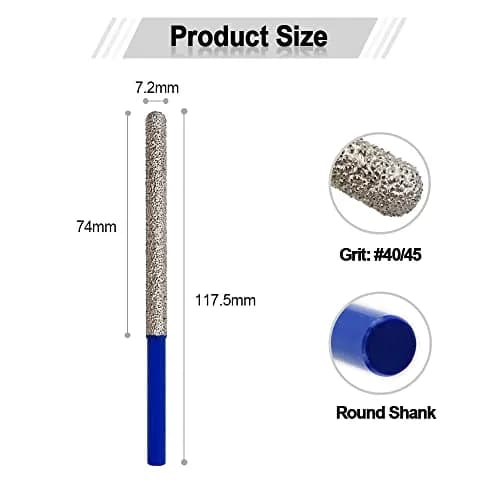 SHDIATOOL Diamond Mortar Raking Bit 7.2mm x 74mm Work Length Round Shank | For Brick & Stone Removal thumbnail 2