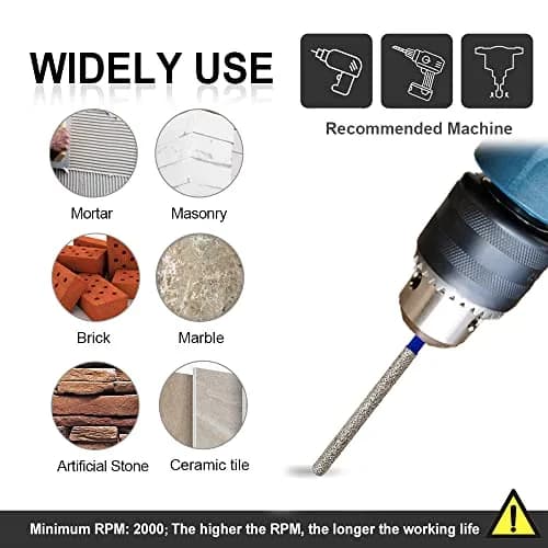 SHDIATOOL Diamond Mortar Raking Bit 7.2mm x 74mm Work Length Round Shank | For Brick & Stone Removal thumbnail 3
