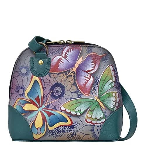 Anna by Anuschka Hand Painted Genuine Leather Small Organizer - Butterfly Paradise | 20.25cm (8") Width thumbnail 1
