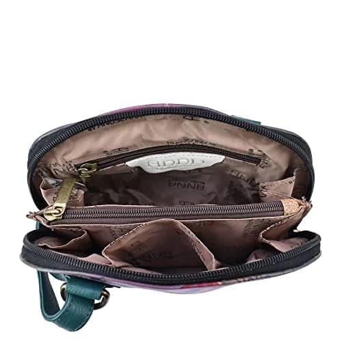 Anna by Anuschka Hand Painted Genuine Leather Small Organizer - Butterfly Paradise | 20.25cm (8") Width thumbnail 4